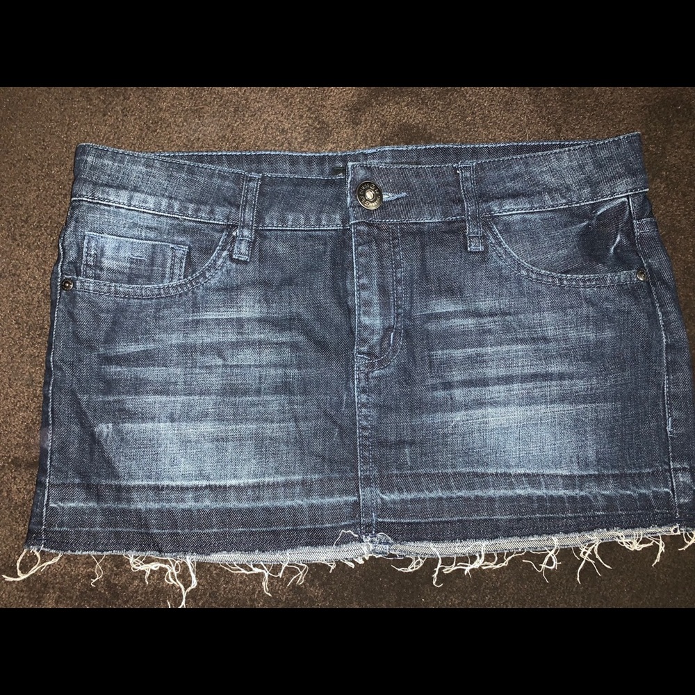 Dark denim mini skirt